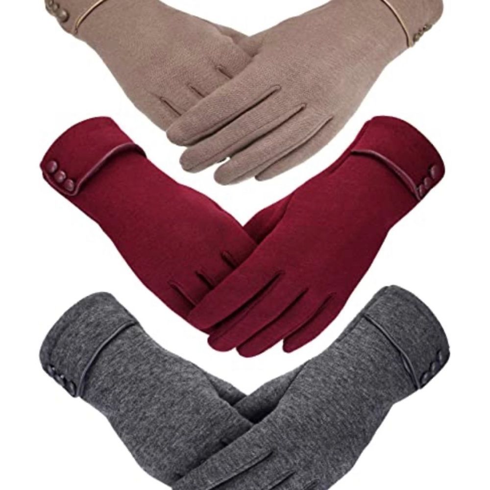 3 Pairs Women Winter Gloves Warm Touchscreen Gloves Windproof for Women Girls​